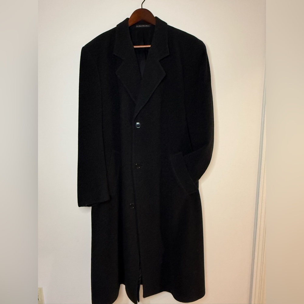 Sophisticated Charcoal Men's Wool & Cashmere Coat